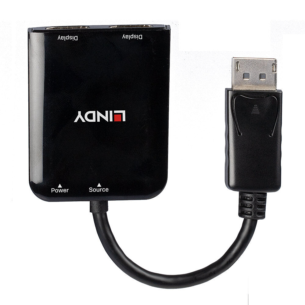 Lindy DisplayPort Splitter – 2× DisplayPort, 4K (3840 × 2160) – DisplayPort 1.2 – Schwarz