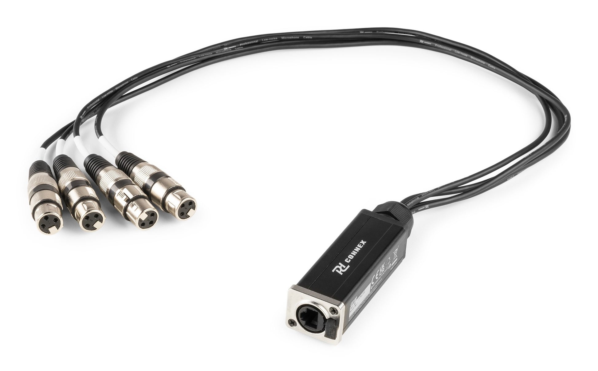 PD-Connex CX192 Adapter RJ-45 zu 4× XLR (3-pol, Buchse) – 0,7 m, DMX – Schwarz