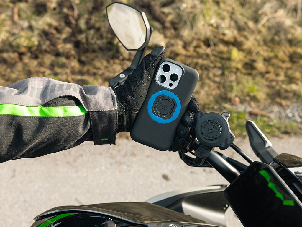 Quad Lock Motorrad-Halterung, Klemmhalterung, 360° – für Quad Lock Cases – Schwarz, Aluminium