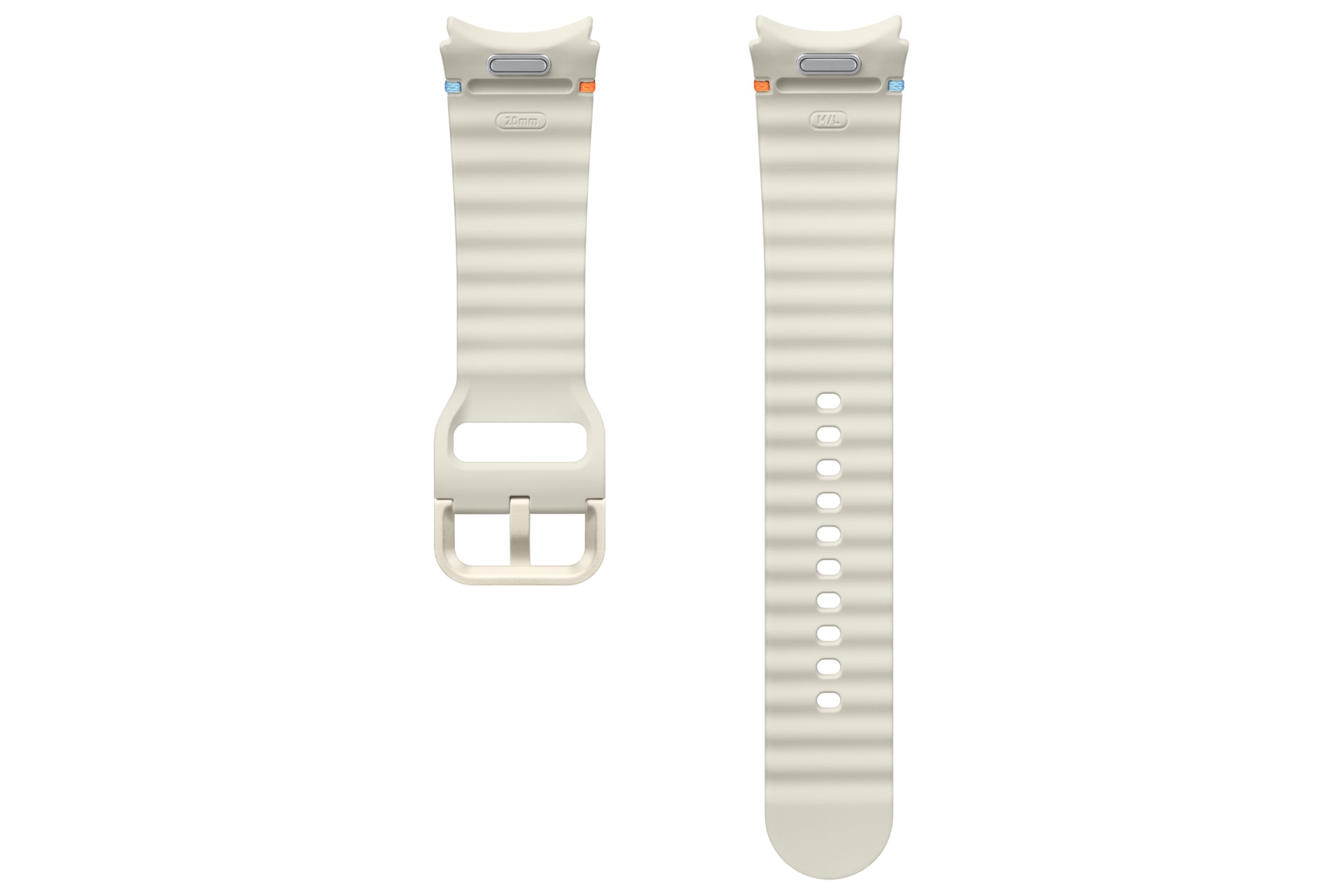 Samsung Sport Band – Armband – für Galaxy Watch 7, Creme, M/L, Naturkautschuk