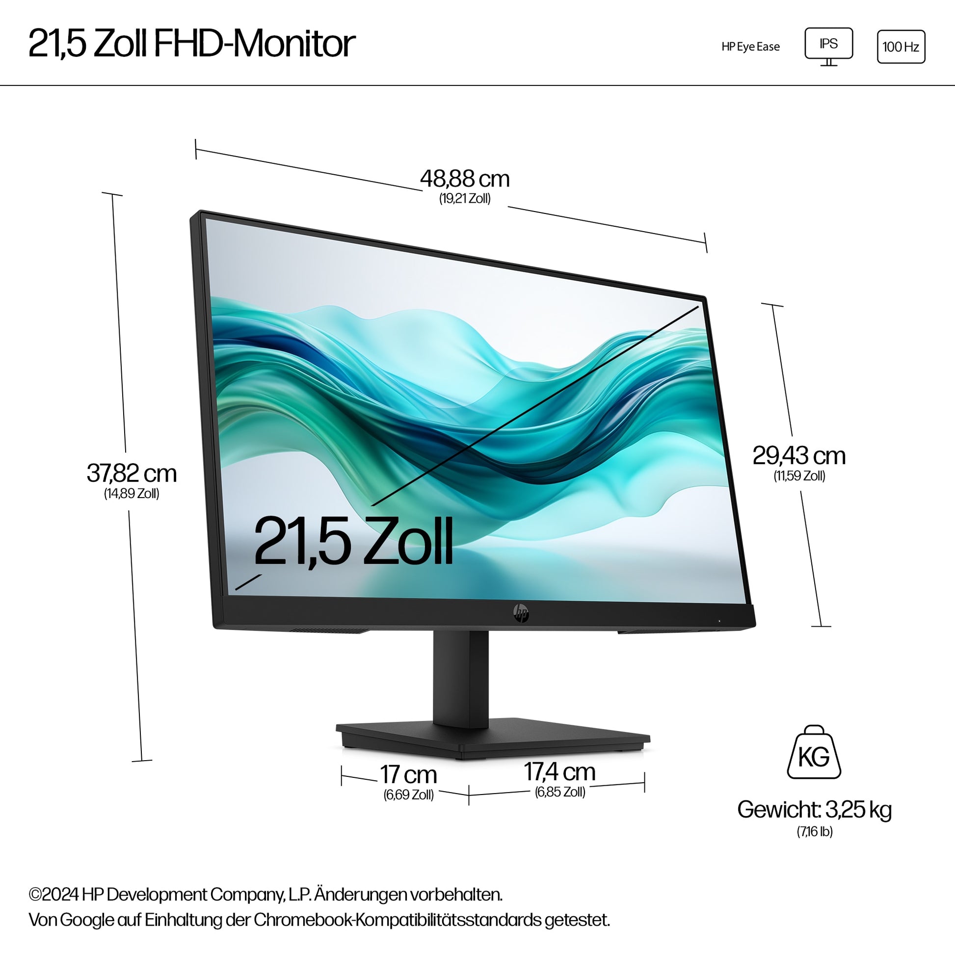 HP Series 3 Pro – Monitor, 21,5" 1920 × 1080 (Full HD), LCD
