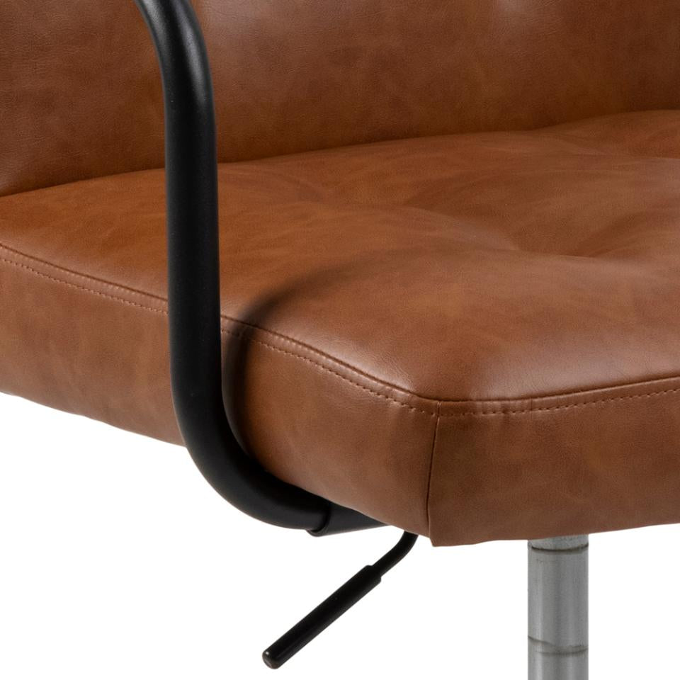 Actona AC Design Bürostuhl Cosmo – Kunstleder, Metallfuss, Braun