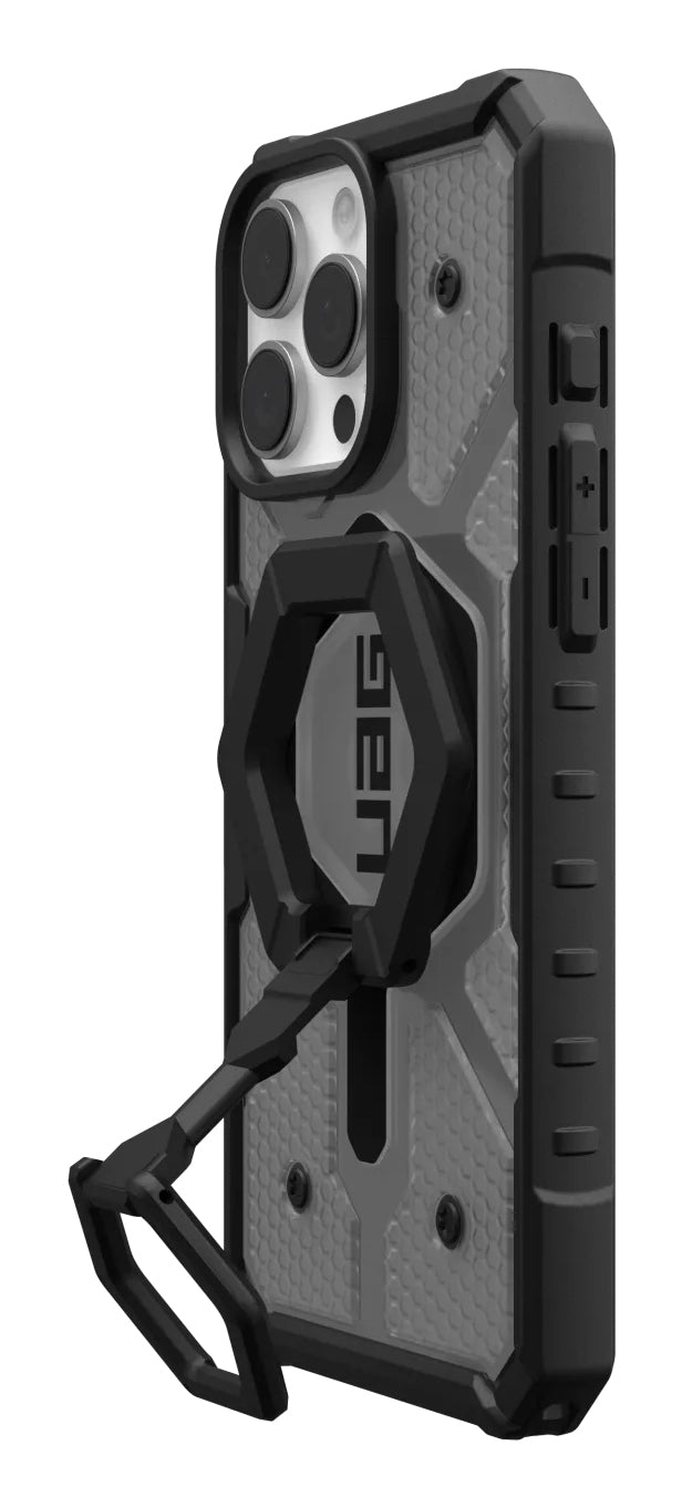 Urban Armor Gear UAG Pathfinder Backcover – für Apple iPhone 16 Pro Max, mit Ständer, TPU, Asche/Schwarz, bis 5,4 m Sturzsicher