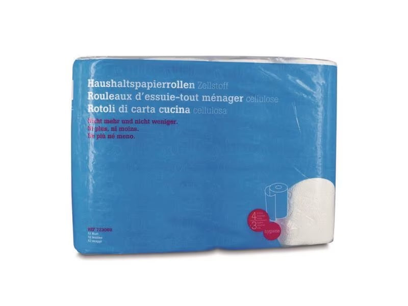 Hartmann Haushaltspapier – 3-lagig – 52 Blatt – 10,2 m – weiss – 4 Rollen