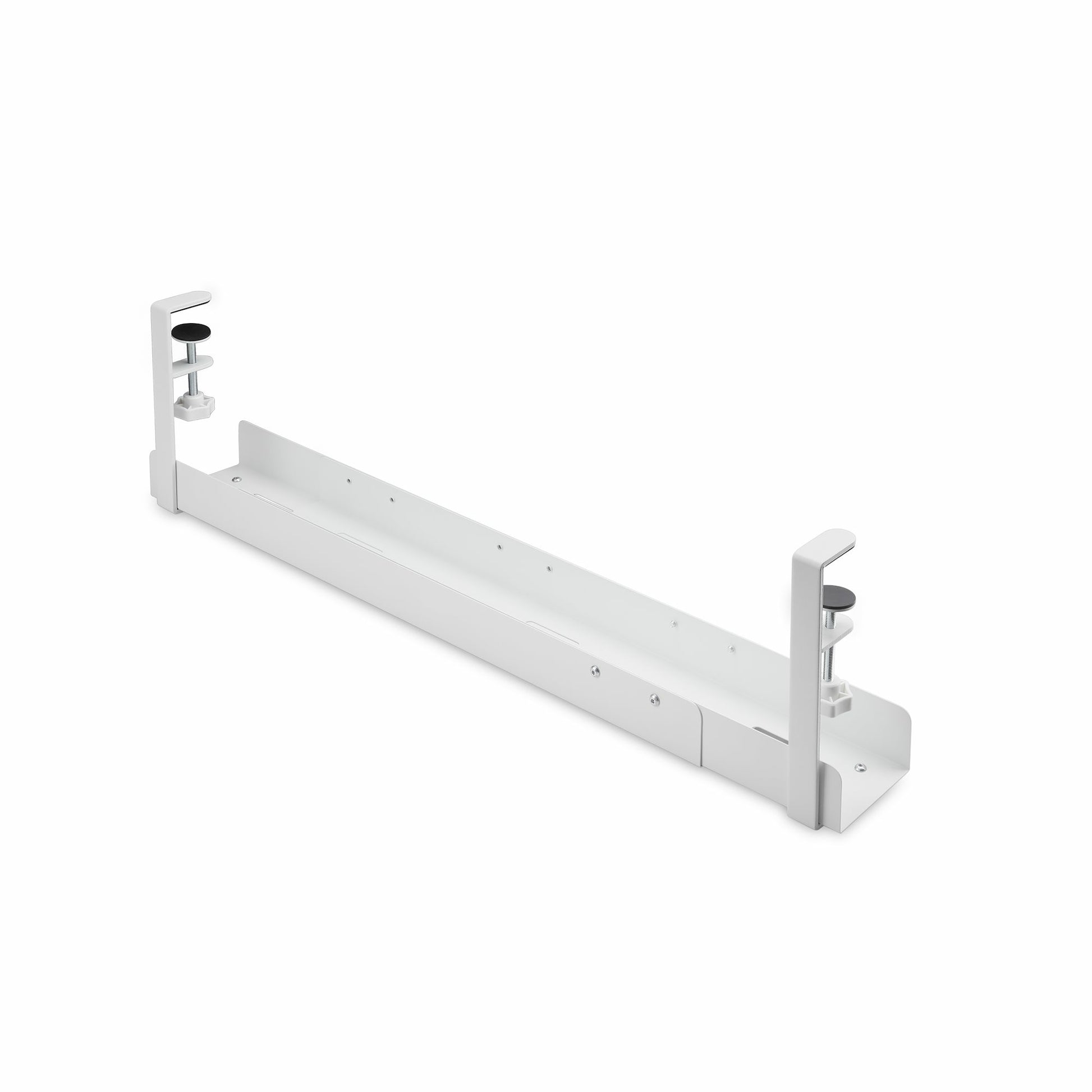 StarTech.com Untertisch-Kabelwanne – 105 × 120 × 207 mm – Stahl – Weiss, ohne Bohren, 1 Stk.