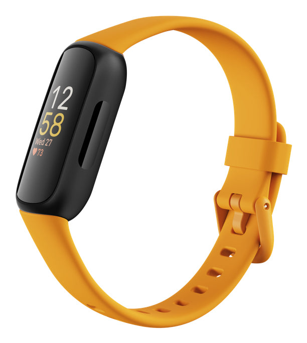 Fitbit Inspire 3 – Smartwatch – 39,3 mm, GPS, Bluetooth, AMOLED, 5 ATM, Morgensonne/Schwarz, Bandgrösse S/L