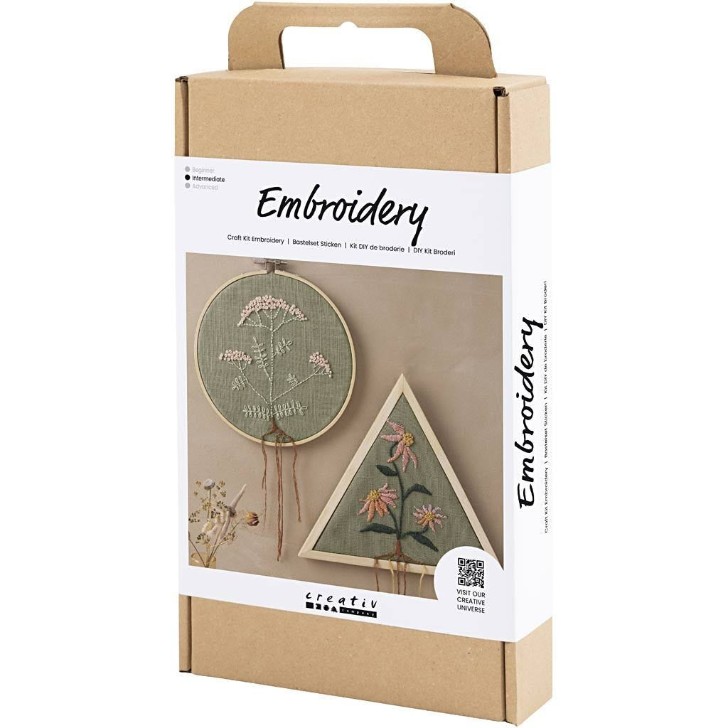 Creativ Company Nähset Sticken – ab 10 Jahren – Baumwolle, grün