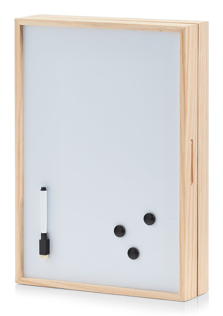 Zeller Present Memobord 15142 – Schlüsselleiste, 8 Haken, Holz, Hellblau, 300 × 80 × 420 mm