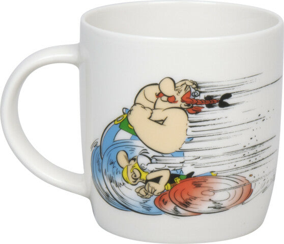 Könitz Porzellan Könitz Becher Asterix Rennen - Courir – 400 ml, Ø 8,8 cm, H 9,2 cm, Knochenporzellan, spülmaschinenfest
