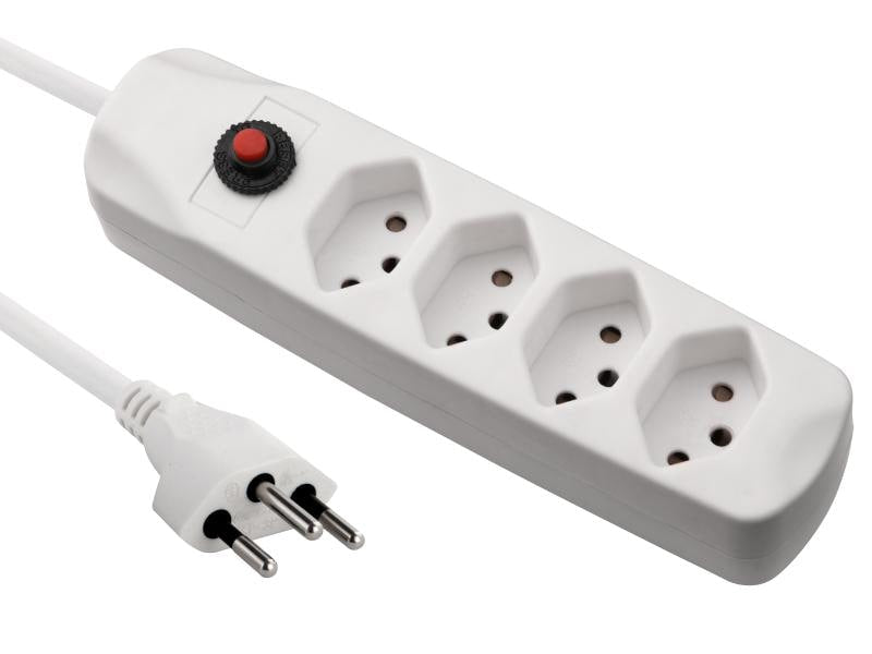 Furber. Standard Steckdosenleiste – 4× T13, 1,5 m, ohne Schalter, mit Kinderschutz, weiss
