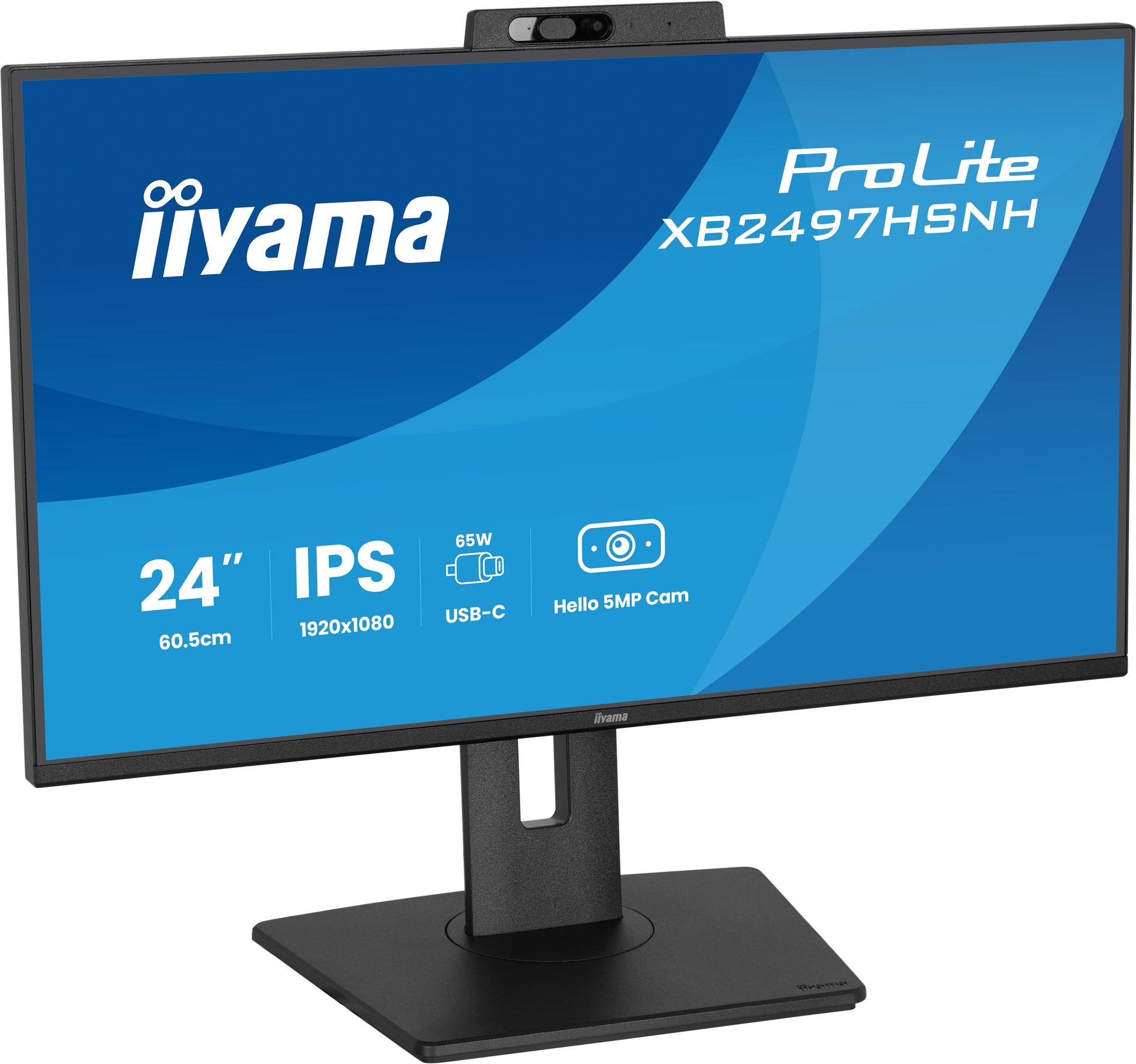 iiyama ProLite XB2497HSNH-B1 – 23,8", 1920 × 1080 (Full HD), IPS, 100 Hz, USB-C 65 W, Webcam, LAN