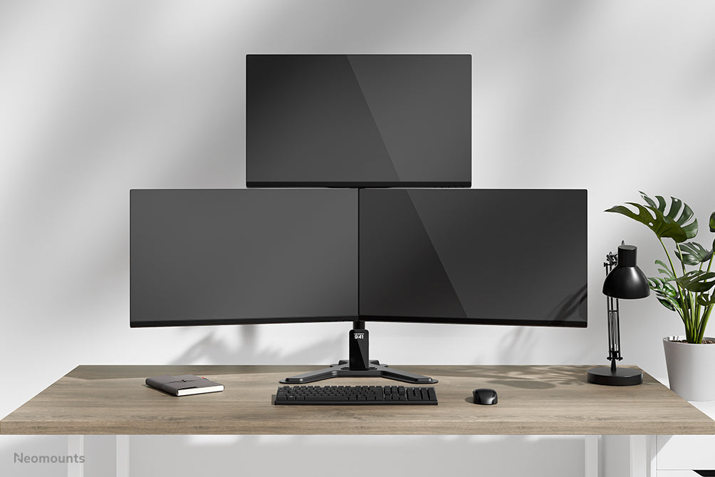 Neomounts DS45-600BL2-1 – Monitor-Tischständer – freistehend – 3 Monitore – 10–32″ – VESA 75×75/100×100 mm – b