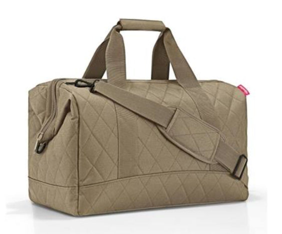 Reisenthel Umhängetasche Allrounder L – 30 l, Polyester, Rhombus Olive, 48 × 39,5 × 29 cm