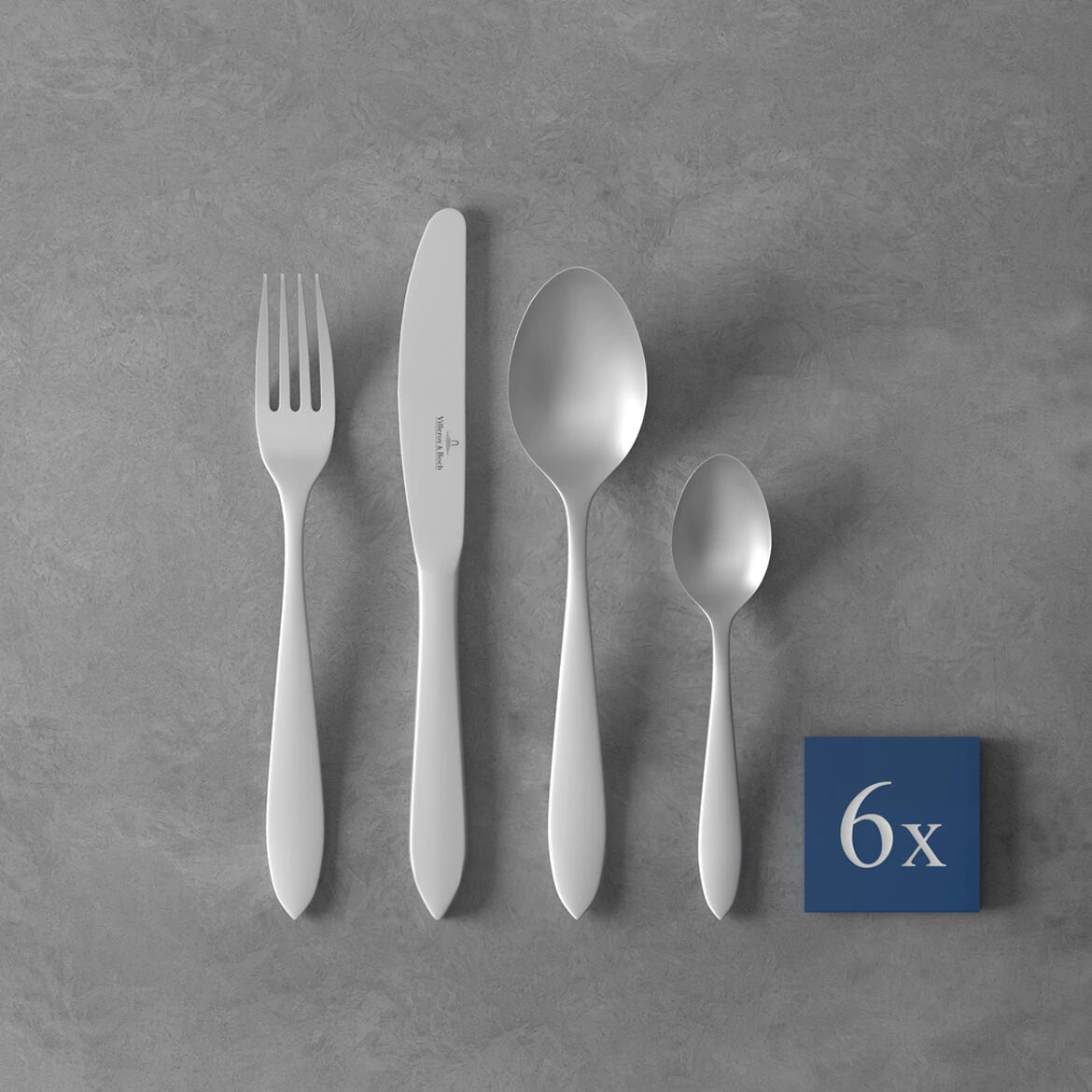 Villeroy & Boch Arthur Tafelbesteck – Edelstahl, Silber, spülmaschinenfest, 24 Stk.