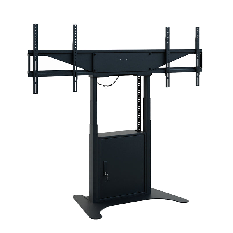 Hagor Bodenständer – 46–65" – VESA 400×400–600×400 – bis 120 kg, Motorisiert, für 2 Displays – Twin Lift FS-DB