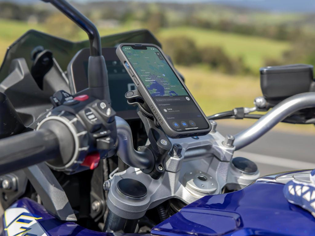 Quad Lock Motorrad-Halterung, Klemmhalterung, 360° – für Quad Lock Cases – Schwarz, Aluminium