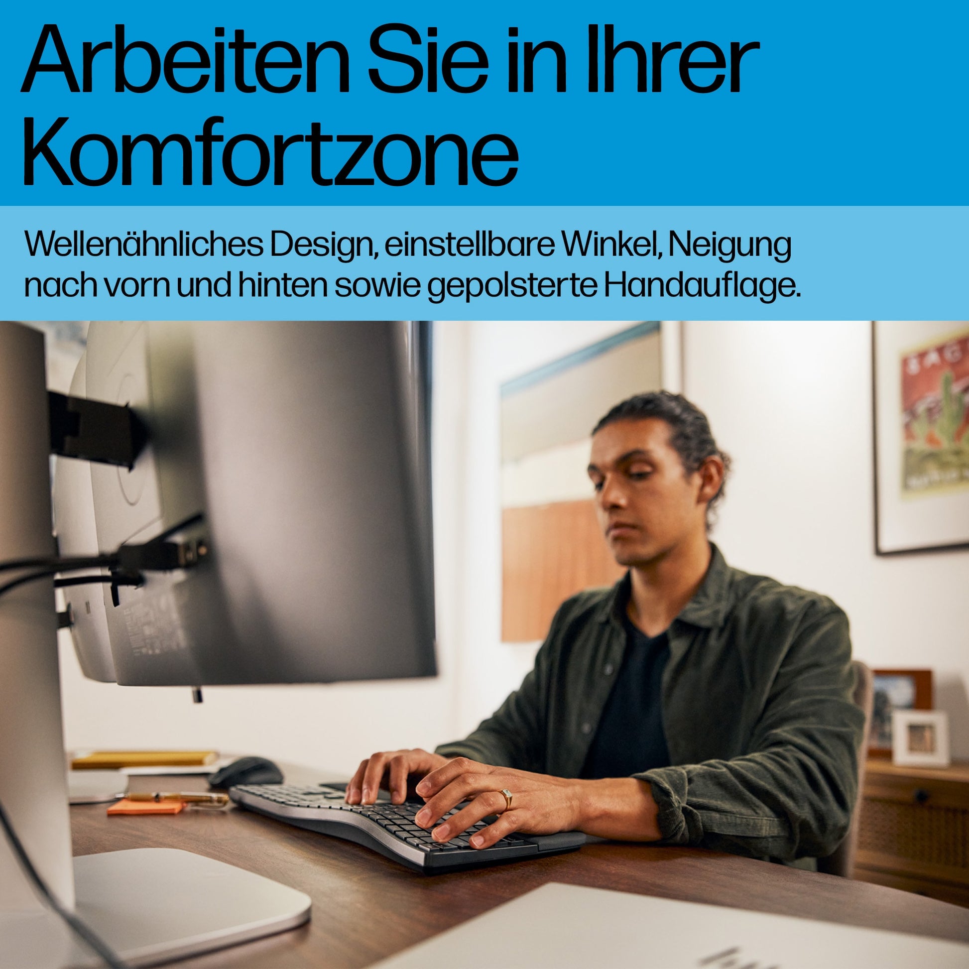 HP 680 Comfort – Tastatur, kabellos (Bluetooth/2,4 GHz)