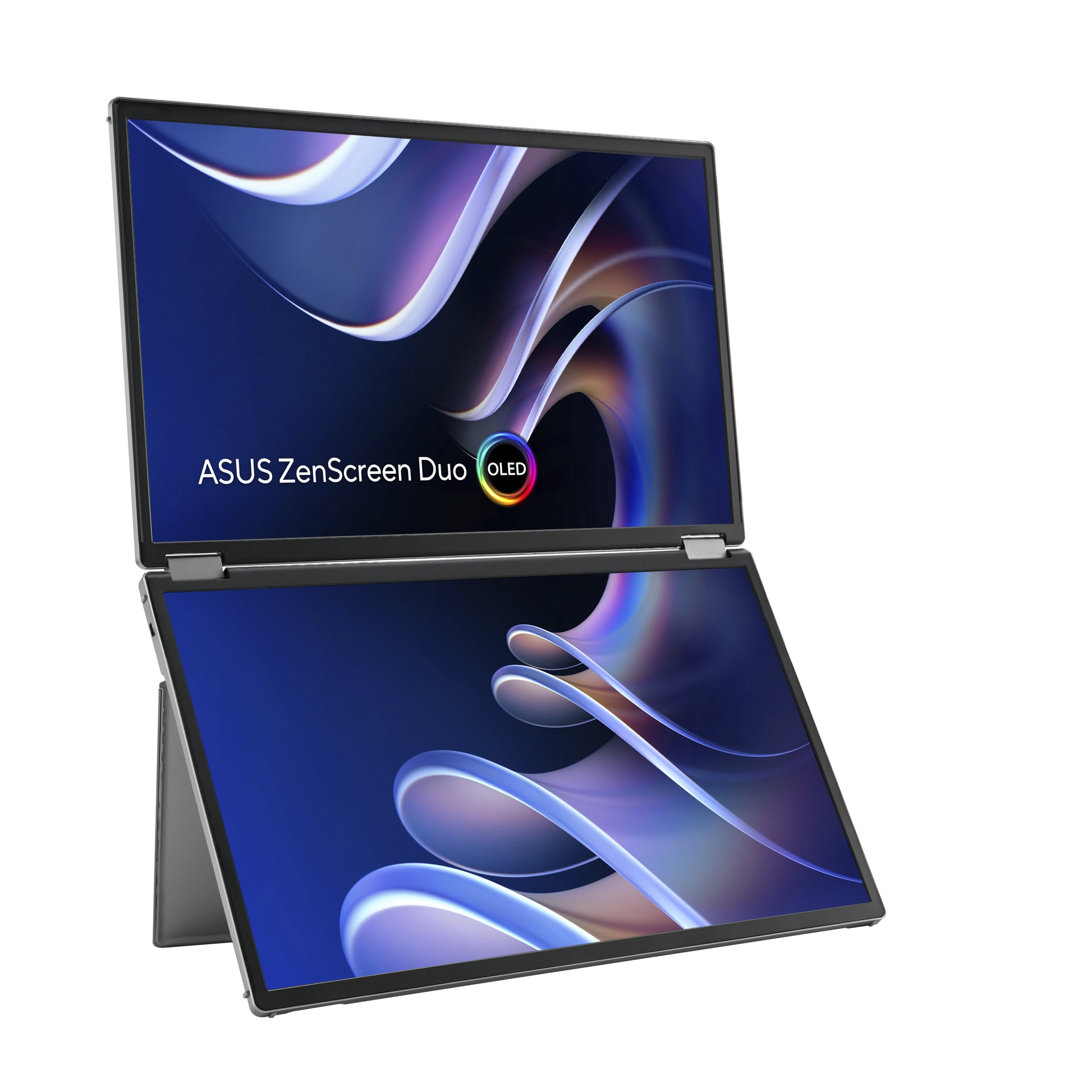 ASUS ZenScreen Duo MQ149CD – Portabler Monitor, 14", USB-C, mini-HDMI, Kensington-Schloss, Silber