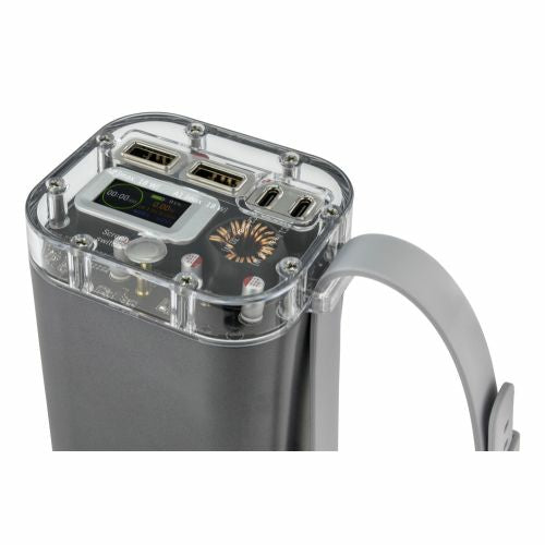 Ansmann Powerbank 40000 mAh, PD 100 W, 2× USB-C, 2× USB-A, LED Lampe, IP67, TFT-LCD, Silber