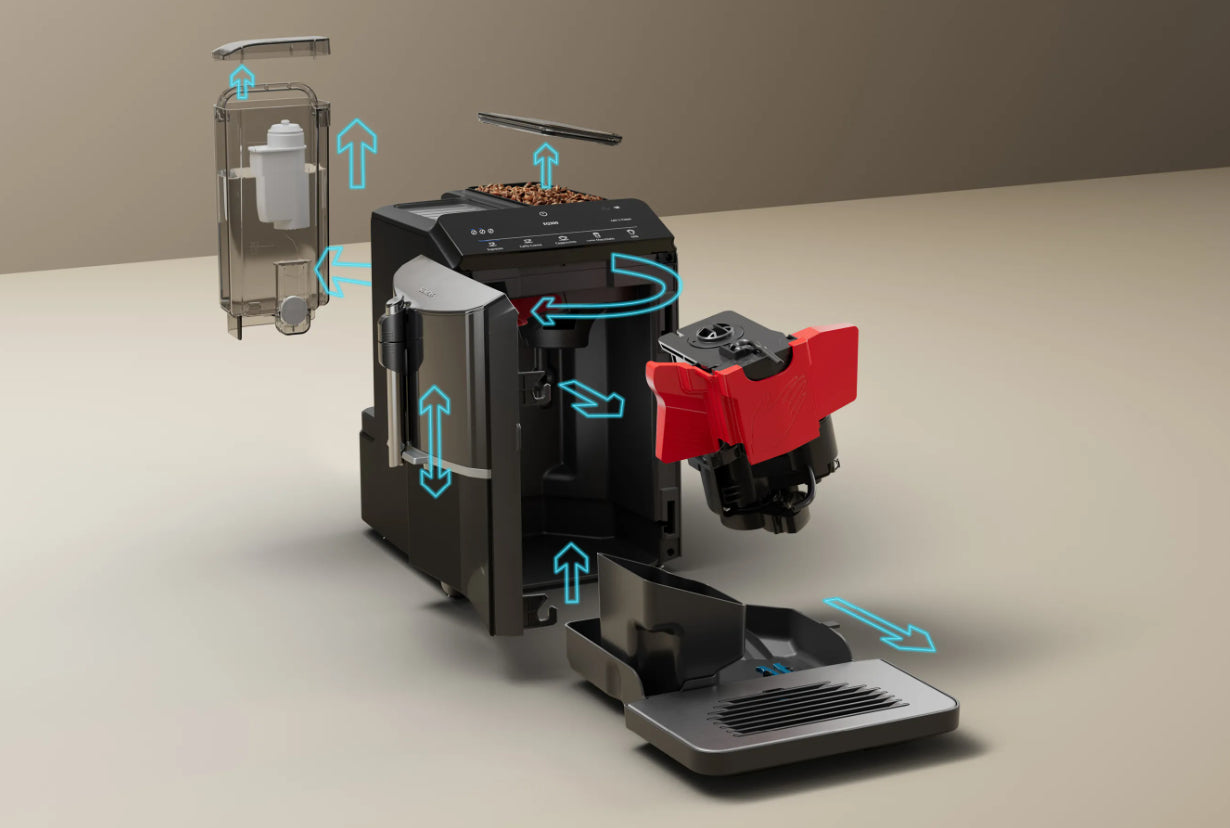 Siemens EQ300 TF301E19 Kaffeevollautomat – 15 bar, 1,4 l, 250 g, Keramik-Mahlwerk, Schwarz