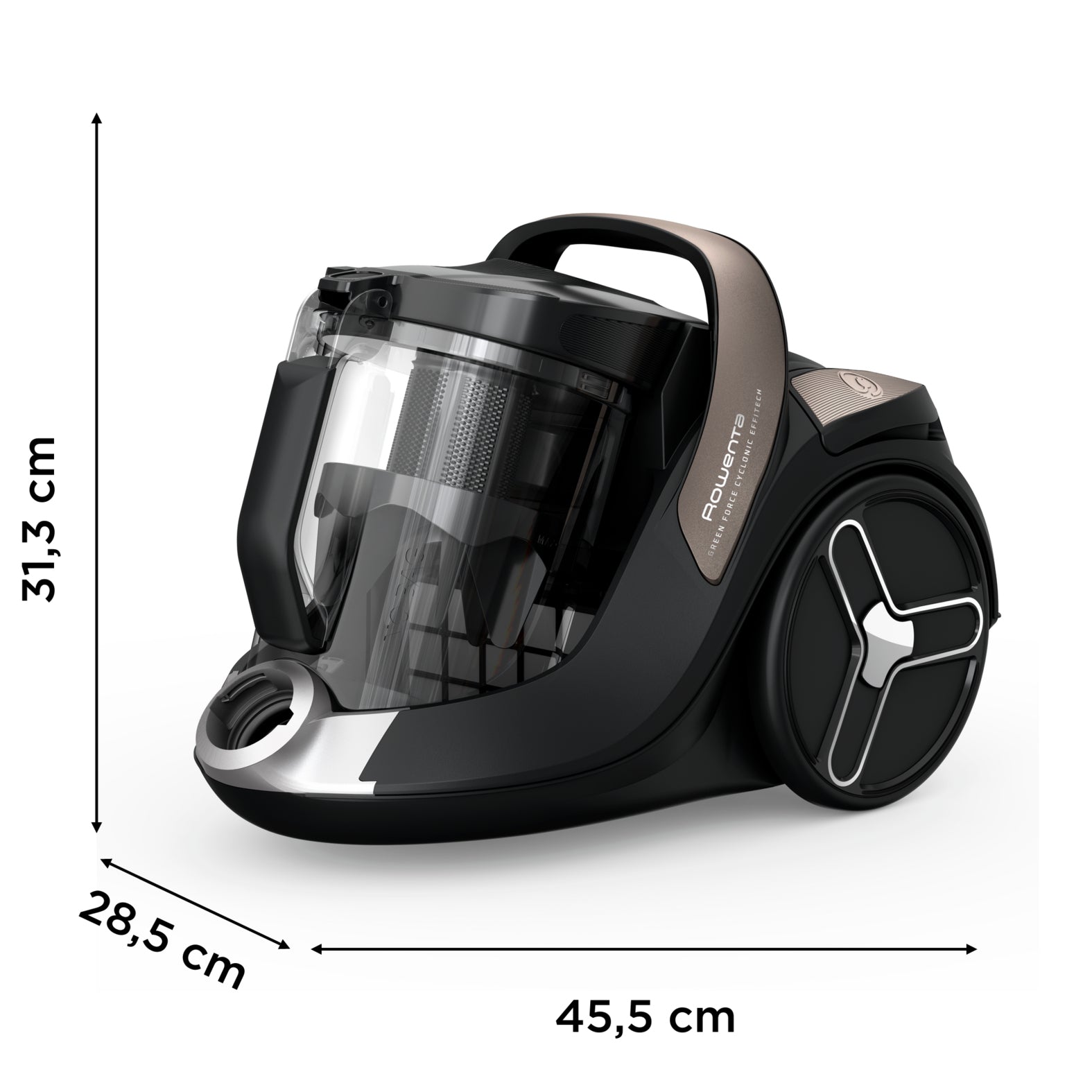 Rowenta Green Force Cyclonic Effitech Total Clean Bodenstaubsauger – beutellos, 500 W, 2,5 l