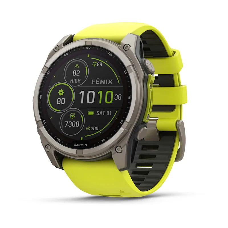 Garmin Fenix 8 Solar Sapphire – GPS-Smartwatch – 51 mm, 1,4", GPS, Saphirglas, 100 m, Gelb/Silber