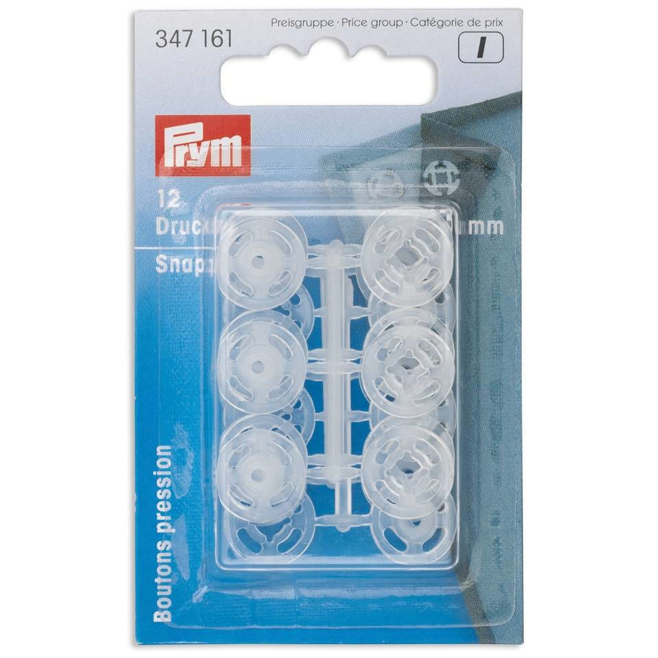 Prym Knöpfe Ø 13 mm – Kunststoff, transparent, 12 Stück