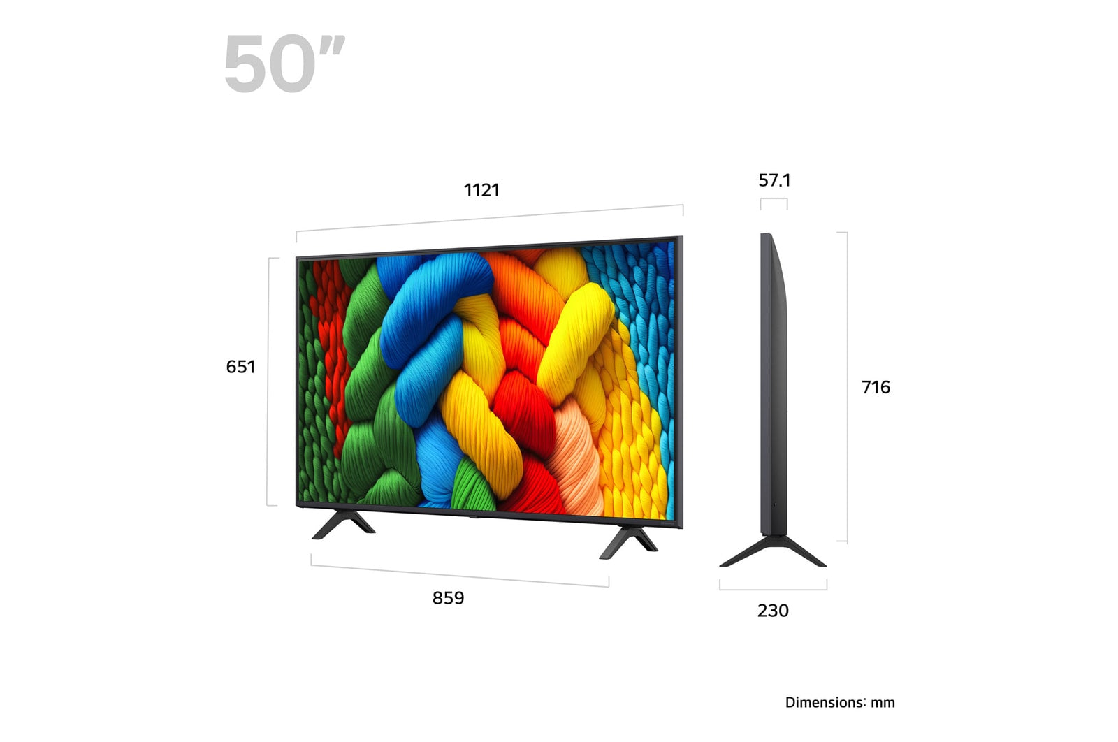 LG 50NANO80A6B – 50" TV – 4K UHD – LCD (NanoCell) – webOS 25 – 60 Hz – Dolby Vision, HDR10+