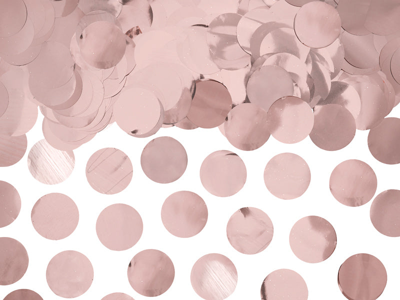 PartyDeco Konfettikanone Kreis – Roségold – Ø 2,5 cm – Folie – 15 g – 1 Stk