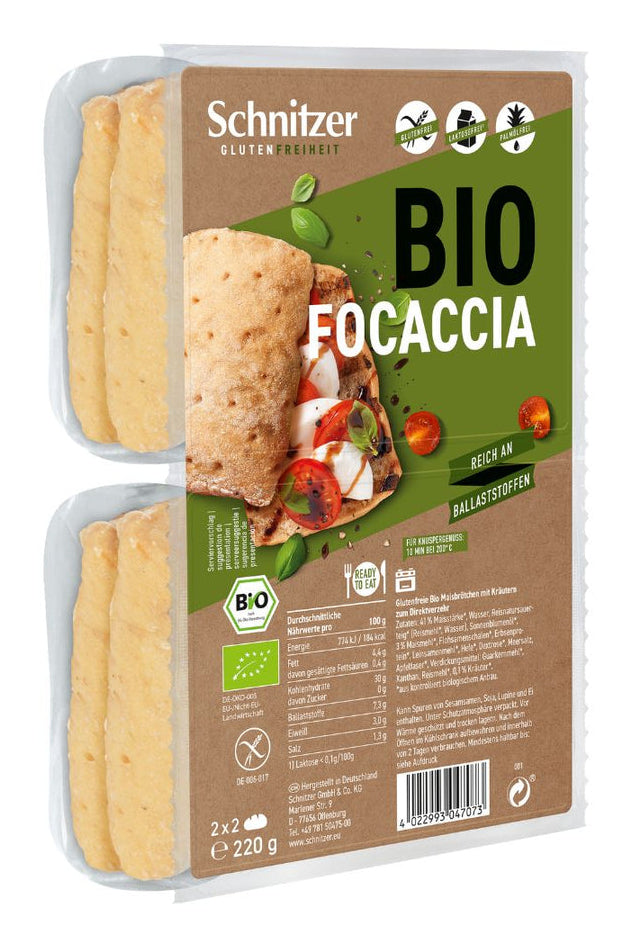 Schnitzer Bio Focaccia – Kräuter, glutenfrei – 220 g