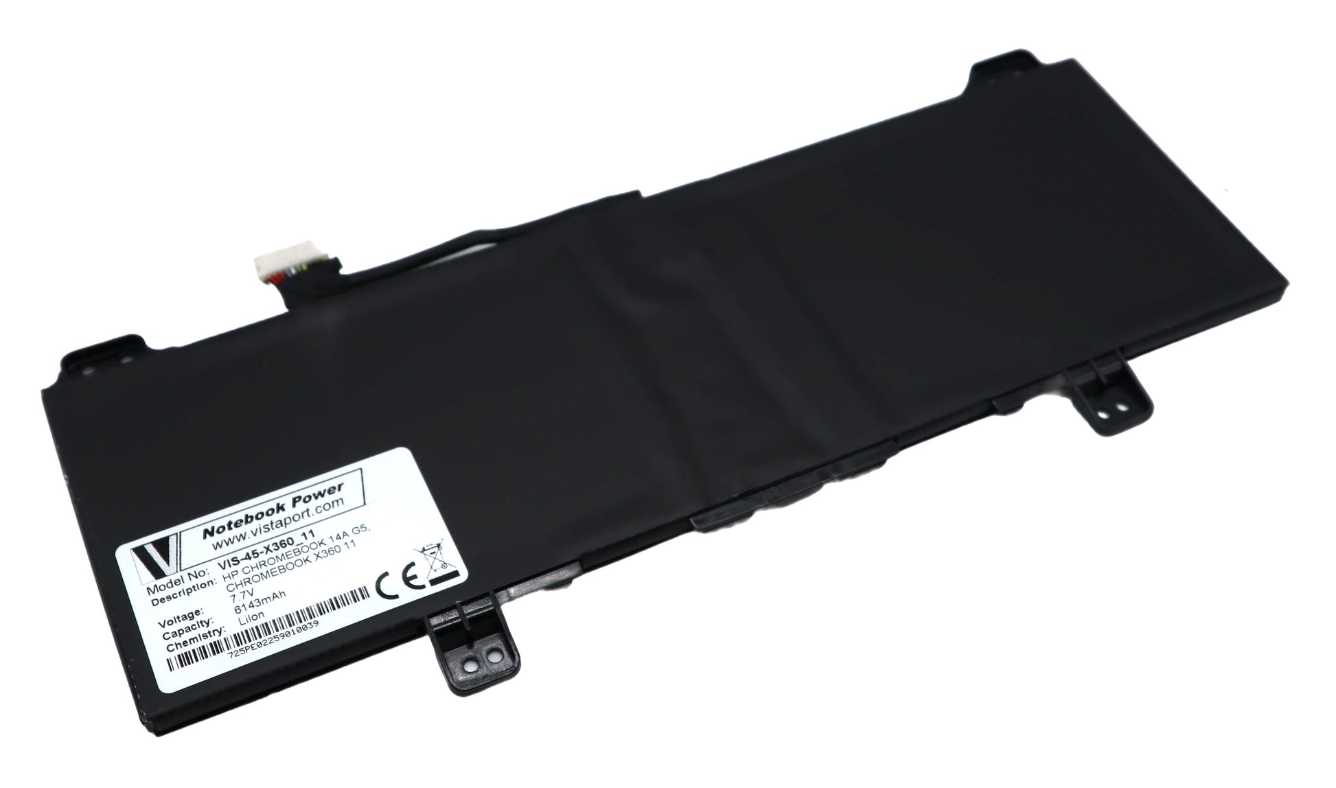Vistaport Notebook-Akku – für HP Chromebook 14a G5, HP Chromebook x360 11 – 47,3 Wh, 7,7 V – Schwarz
