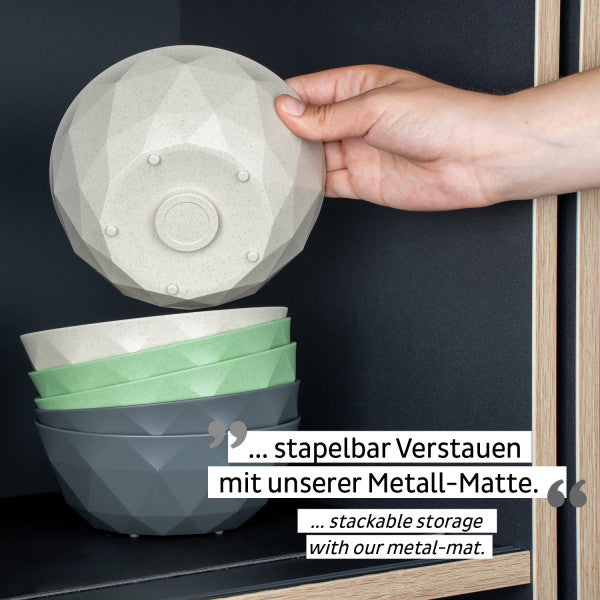 Silwy Suppenschüssel – 2er Set, 500 ml, Ø 16,0 cm, H 6,3 cm, Kunststoff, Sand, stapelbar