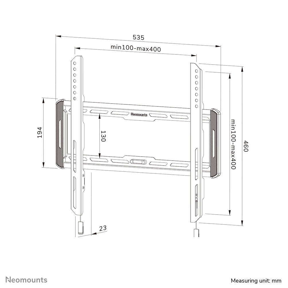 Neomounts Wandhalterung – Fix – 32–75″ – VESA 100×100–400×400 – bis 50 kg – WL30-550BL14, Schwarz