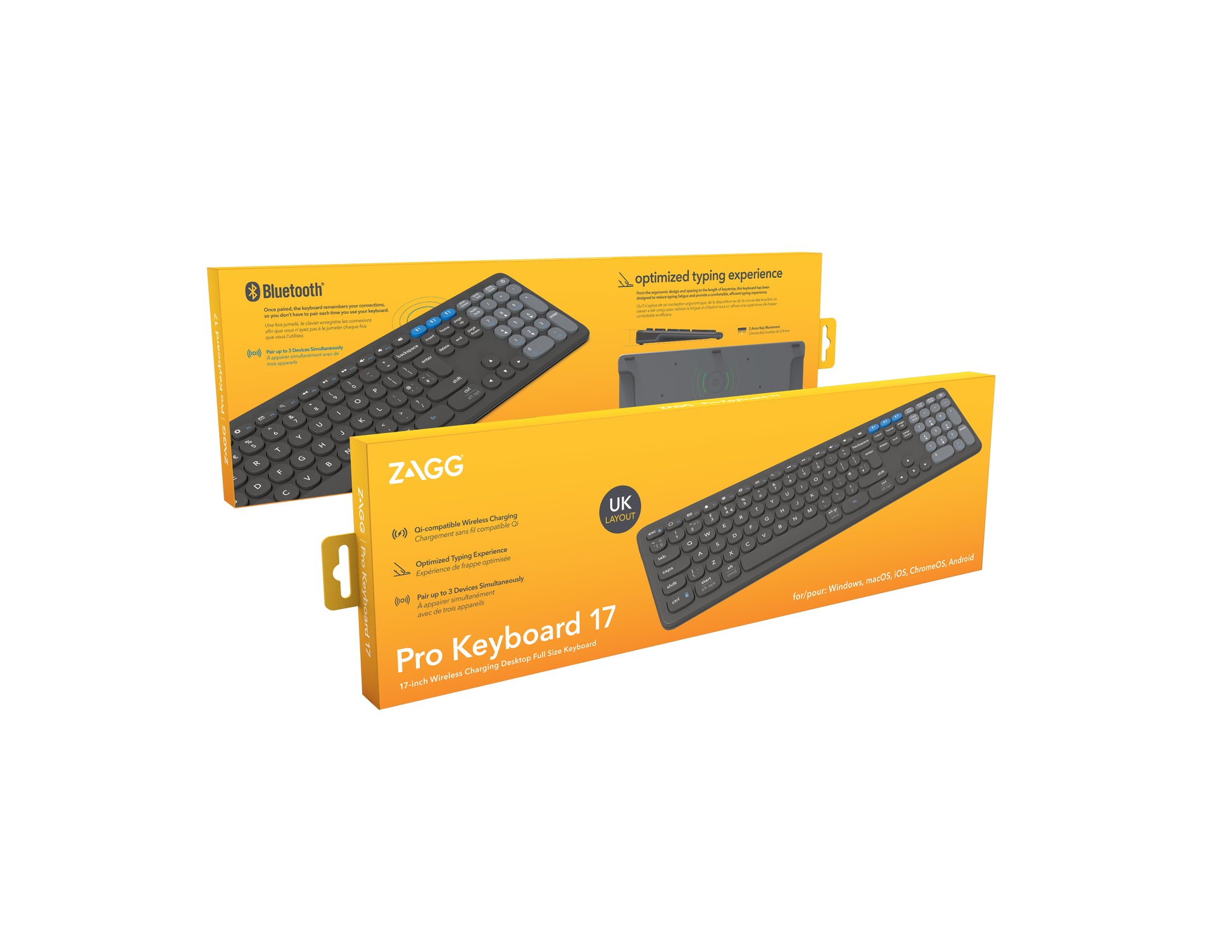 ZAGG Pro Tastatur 17 – Tastatur, UK-Layout (EN), Fullsize (mit Ziffernblock), Dunkelgrau