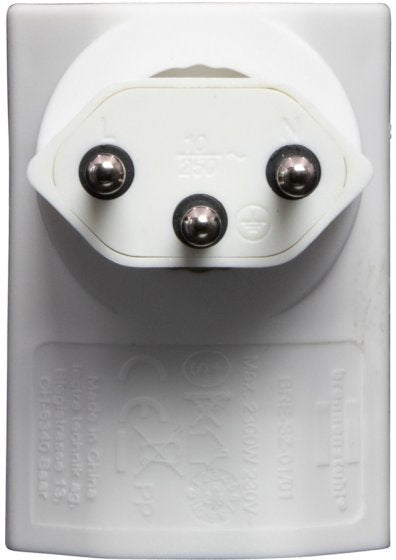 Brennenstuhl Winkeladapter T12 zu T13 – 230 V, 10 A, drehbar 300° – Weiss, für CH