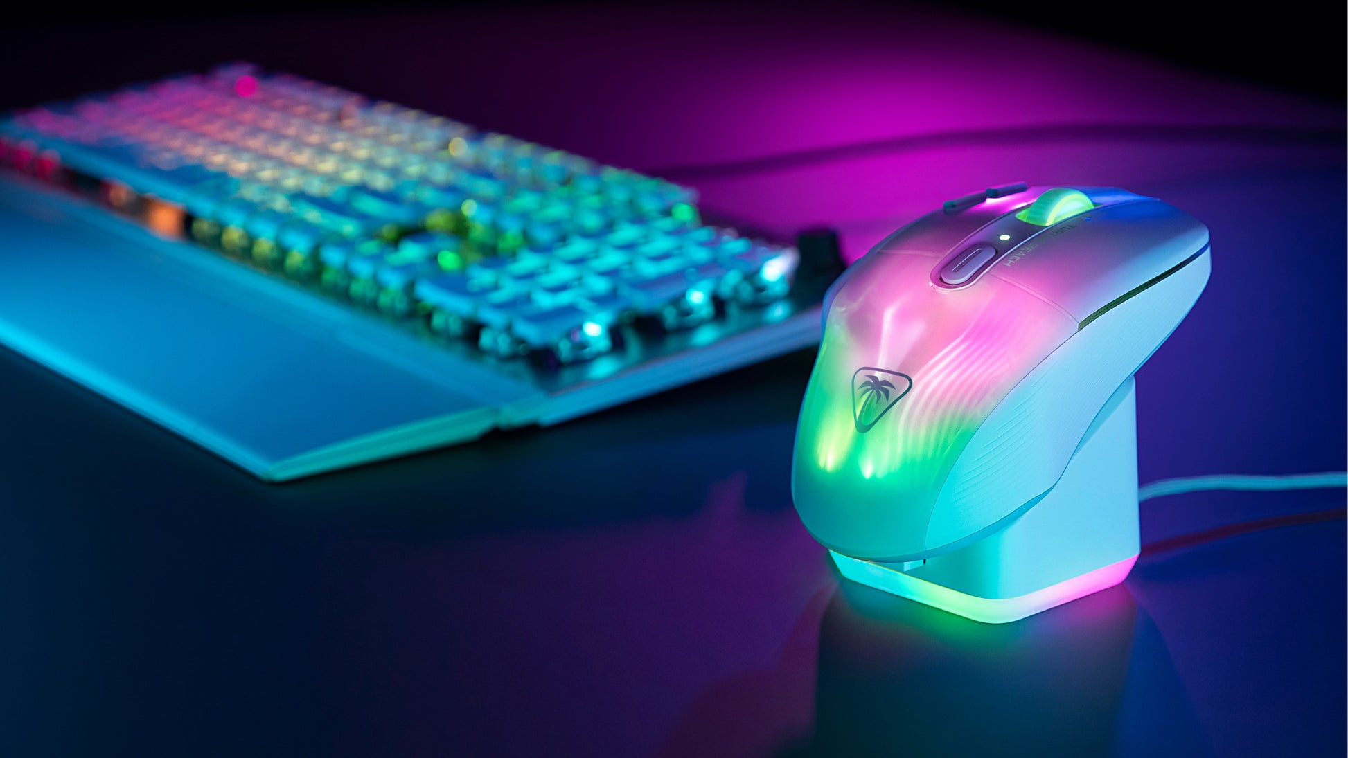 Turtle Beach Kone XP Air Gaming-Maus – kabellos, 10 Tasten, für Rechtshänder, RGB-Beleuchtung, weiss