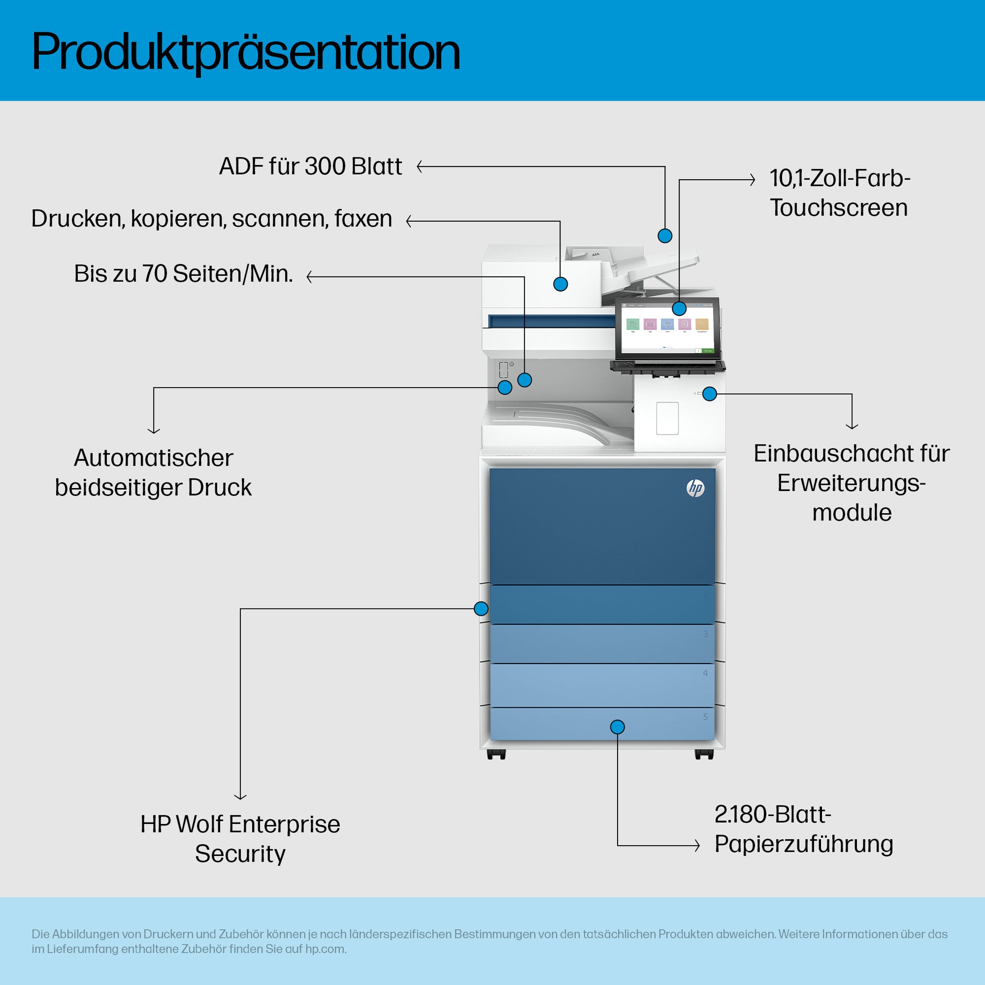 HP Enterprise Flow 8601Z – S/W Laser-MFP – 70 ppm S/W