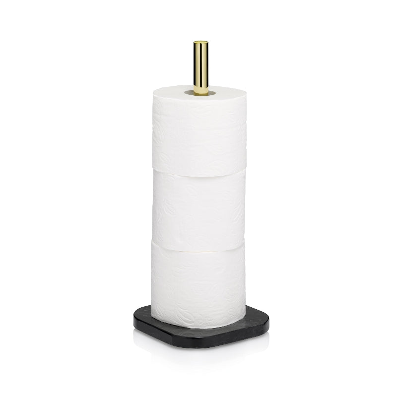 Kela Liron – Toilettenpapierständer – Marmor, Schwarz, für 3 Rollen, 15 × 15 × 37 cm