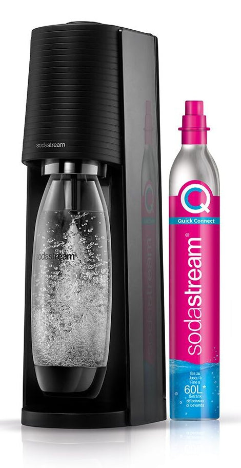 SodaStream Wassersprudler, 1 Flasche (1 l, Kunststoff), 60 l, Schwarz