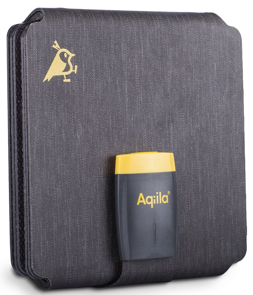 Aqiila Sunbird P21 Solarpanel-Ladegerät 20 W – USB-C×1, IP67, faltbar – für Camping – schwarz/gelb
