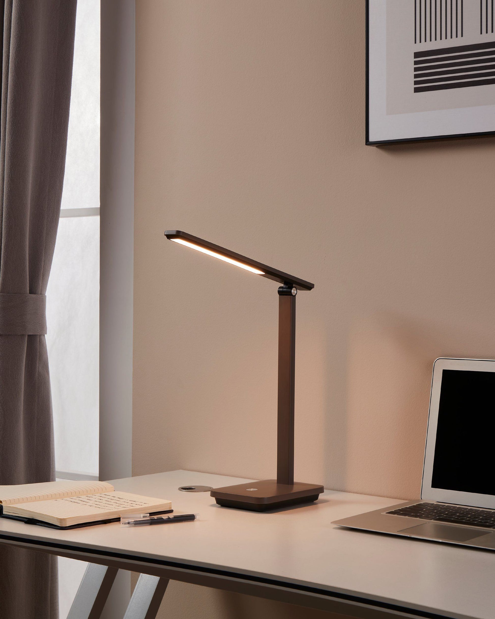 EGLO Tischleuchte Iniesta – LED 3,6 W, 360 lm, 3000–6500 K, dimmbar, Touch-Dimmer, Akku, USB – Schwarz