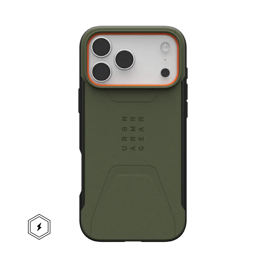Urban Armor Gear Backcover Civilian MS – für Apple iPhone 17 Pro Max – grün – PC