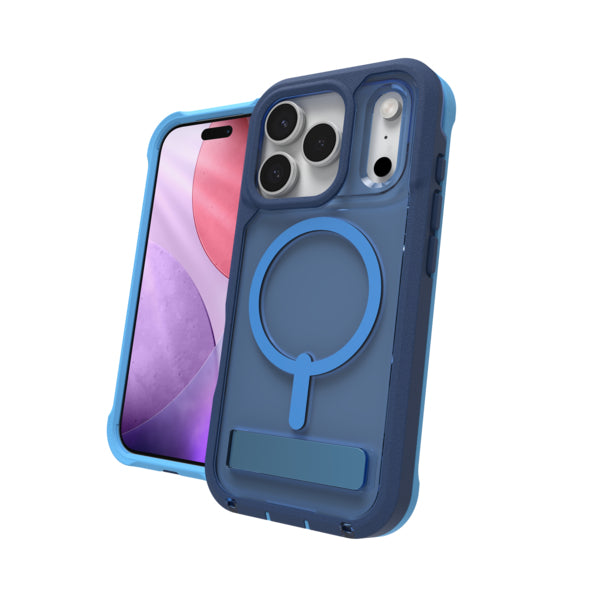 ZAGG Rainier Snap Backcover – für Apple iPhone 17 Pro, mit Ständer, Graphen, Blau, bis 7 m sturzsicher