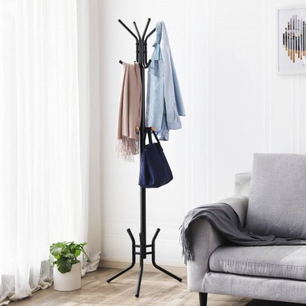 Songmics Garderobenständer – 8 Haken, Stahl, Schwarz