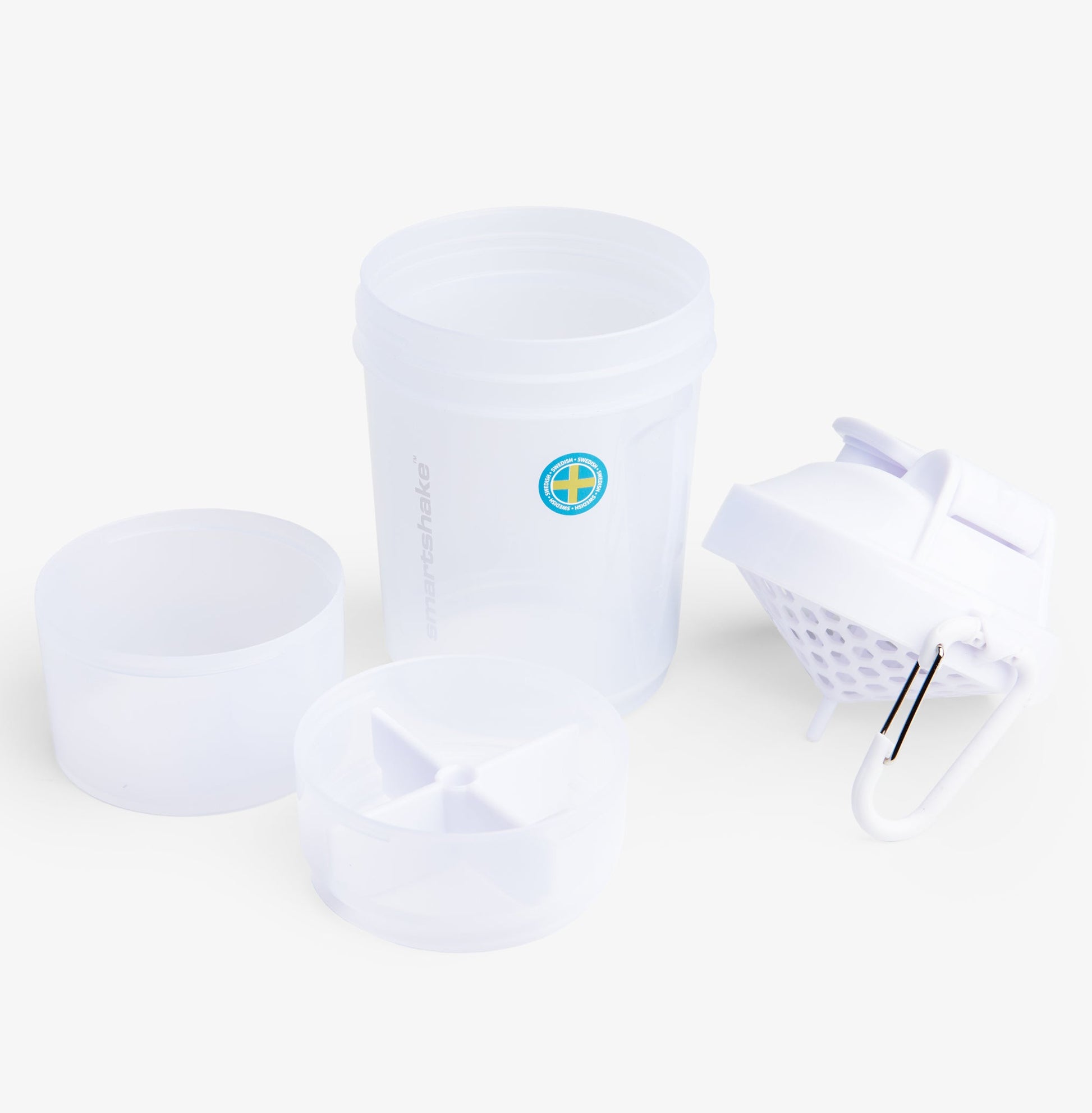 Smartshake Original2GO Trinkflasche 600 ml – Kunststoff, Sportdeckel, Weiss