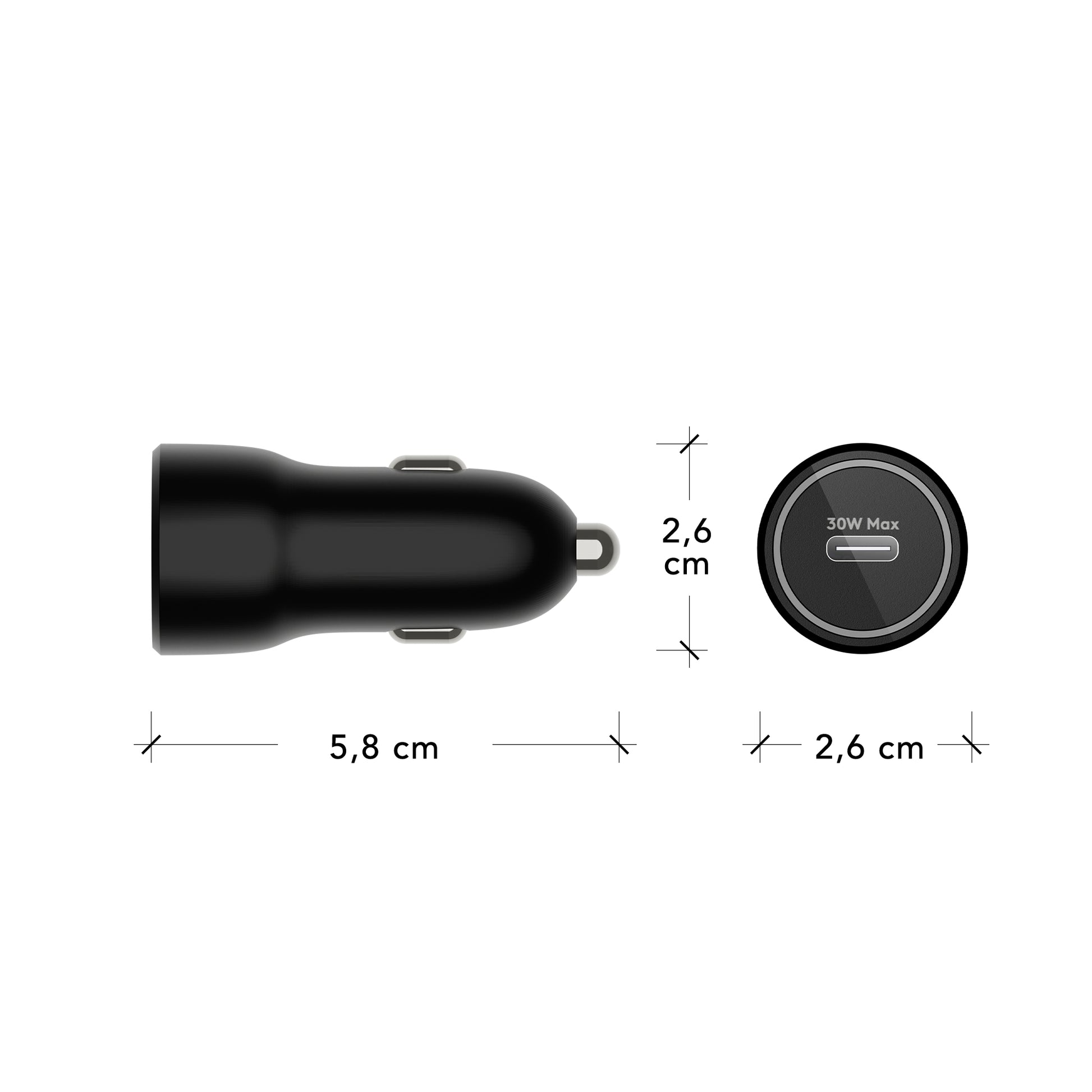 dbramante1928 re-charge Auto-Ladegerät 30 W – USB-C×1 – PD – Schwarz