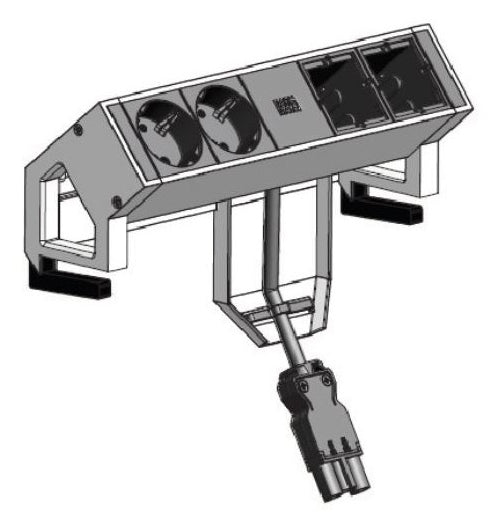 Bachmann DESK2 Kabelabdeckung, 150×100×30 mm, Kunststoff – schwarz