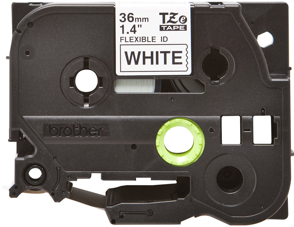 Brother TZe-FX261 Flexibles Schriftband – Schwarz auf Weiss – 40 mm × 8 m, laminiert – für Brother P-touch