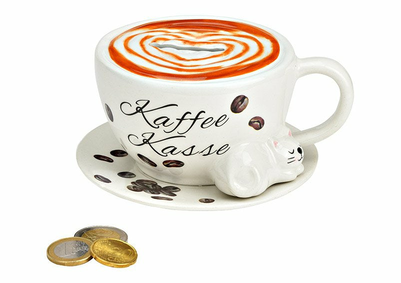 G. Wurm Spardose Kaffee – Keramik, Mehrfarbig – 14 × 13 × 8 cm