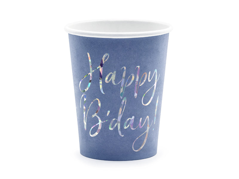 PartyDeco Becher, Papier – 2,2 dl, Marineblau – 6 Stk.